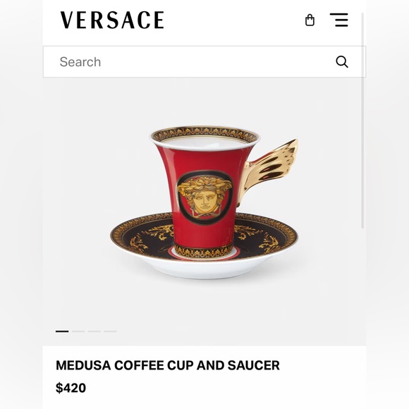 Versace Other - New Versace Red and Gold Medusa Cup and Saucer collectible Rosenthal perfect